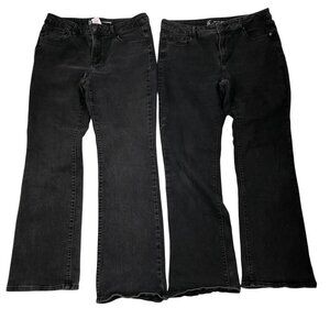 No Boundaries Womens Jeans Size 13 Lot of Two Black Denim Bootcut Leg Mid Rise